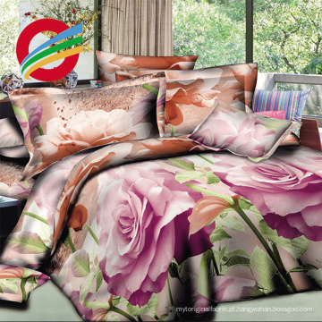 conjunto de cama de algodão puro colorido romântico